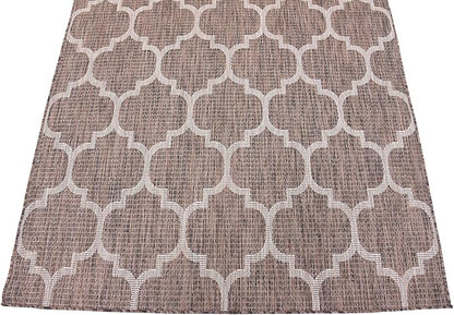 Unique Loom Outdoor Trellis Collection Area Rug (5' 3" x 8' Rectangle, Brown/ Ivory)