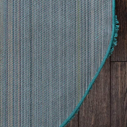 Unique Loom Solid Shag Collection Area Rug (5' 3" x 8' Oval, Deep Aqua Blue)