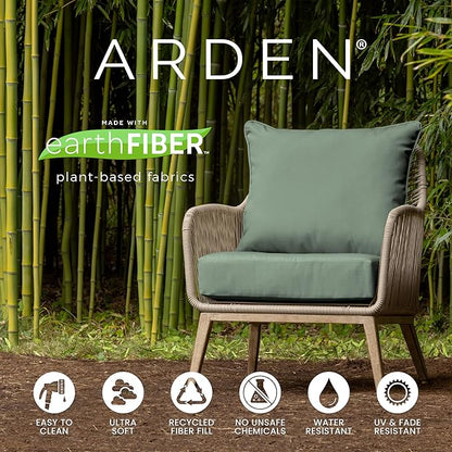 Arden earthFIBER Outdoor Dining Chair Cushion, 20 x 20, Rain-Proof, Fade Resistant, Sapphire Blue Garden Trellis