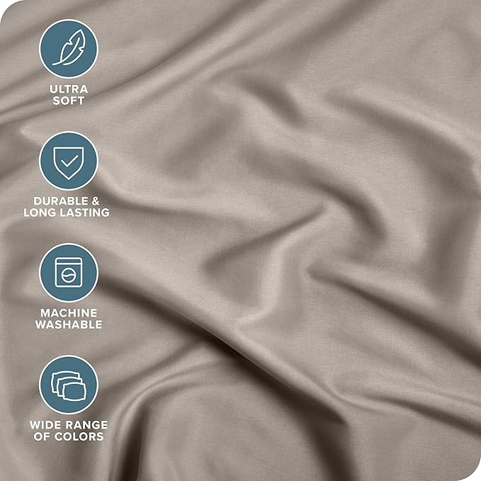 Bare Home Fitted Bottom Sheet Queen Size - Premium 1800 Microfiber - Ultra-Soft Hotel Luxury - Deep Pocket - Durable and Long Lasting (Queen, Khaki)