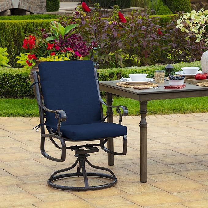 ARDEN Outdoor Dining Chair Cushion, 20 x 20, Rain-Proof, Fade Resistant, Sapphire Blue Leala