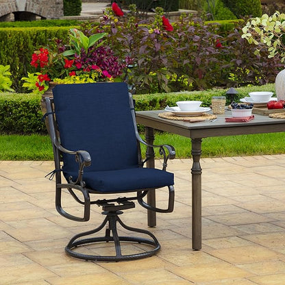 ARDEN Outdoor Dining Chair Cushion, 20 x 20, Rain-Proof, Fade Resistant, Sapphire Blue Leala