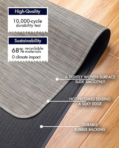 Office Chair Mat for Hardwood Floor Under Desk Computer Rolling Chair Mat for Wood/Tile Floor Non-Slip Heavy Duty Desk Rug PVC Plastic Hard Floor Protector 45"x 53" (Soapstone)