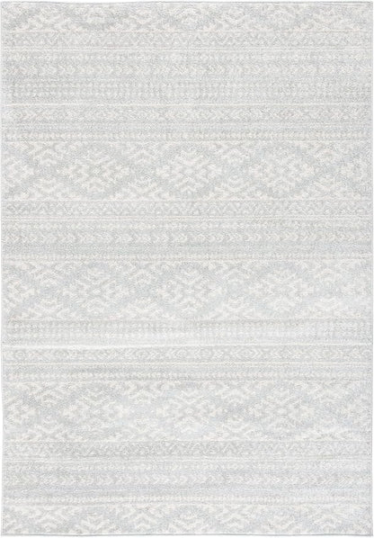 SAFAVIEH Tulum Collection Area Rug - 5'3" x 7'6", Light Grey & Ivory, Moroccan Boho Tribal Design, Non-Shedding & Easy to Clean, Ideal for Living Room, Bedroom, Dining Space (TUL272F)
