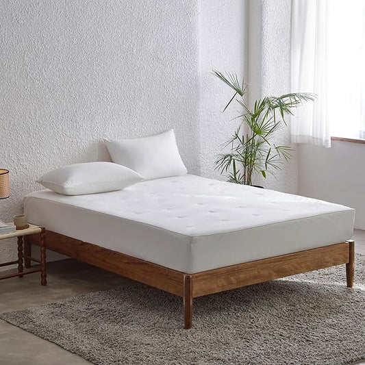 Simple&Opulence Cooling Quilted Mattress Pad – Fitted Sheet Mattress Protector Cover with Elastic Corners, Soft & Breathable, 16 Inch Deep Pocket (Cream Khaki,Queen)