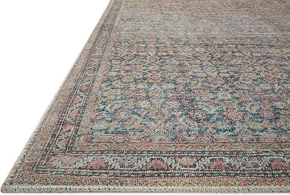 Loloi Adrian Collection ADR-04 Denim/Multi 2'-6" x 12'-0", .19" Thick Runner Rug