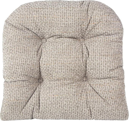 Klear Vu Gripper Overstuffed Universal Non-Slip Dining Chair Cushions for Kitchen Decor or Office Use, U-Shaped Skid-Proof Seat Pad, 17x17 Inches, 2 Count (Pack of 1), Honeycomb Graystone