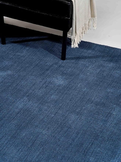 Rugsotic Carpets Hand Knotted Gabbeh Wool 6'x9' Area Rug Solid Blue L00111