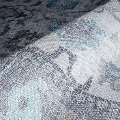 Fame Rugs Gray Modern Oushak Rug 8x10, Vintage Turkish Colorful Oriental Washable Antique Inspired Large Area Rugs, Luxury Living Room Bedroom (384GB, 7'6 x 10')