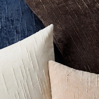 Set of 2 Soft Textured Throw Pillow Covers 18x18,Invisible Zipper Neutral Cushion Cases, Easy - Care Decorative Farmhouse Home Decor for Living Room Couch (Dark Brown, 18" x 18" (Pack of 2))