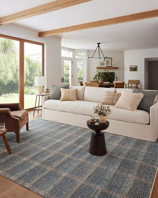Loloi Angela Rose Ember Collection EMB-03 Blue/Beige 3'-6" x 5'-6" Accent Rug