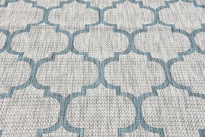 Unique Loom Outdoor Trellis Collection Area Rug (6' 1" x 9' Rectangle, Gray/ Ivory)