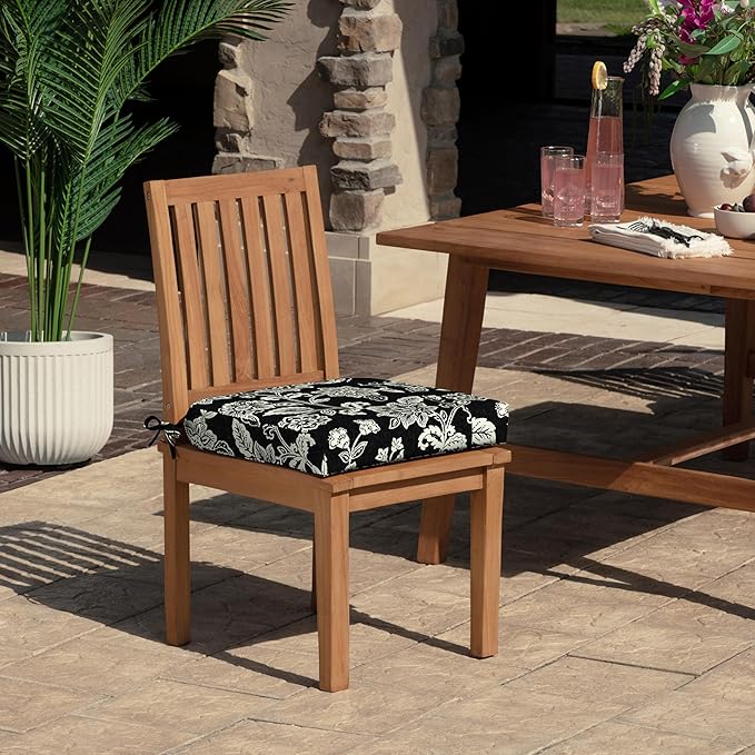 Arden Foam Outdoor Round Back Seat Cushion, 20 x 19, Made with ProFoam, Rain-Proof, Fade Resistant, Ashland Black Jacobean