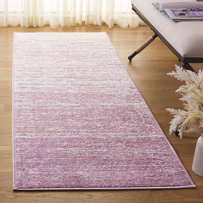 SAFAVIEH Adirondack Collection Runner Rug - 2'6" x 10', Cream & Purple, Modern Ombre Design, Non Shedding & Easy to Clean, Ideal for Hallway, Foyer, Kitchen, Entryway, Bedroom (ADR113L)