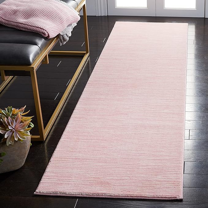 SAFAVIEH Vision Collection Runner Rug - 2'2" x 8', Pink, Modern Ombre Design, Non-Shedding & Easy to Clean, Ideal for Entryway, Foyer, Bedroom, Hallway (VSN606U)