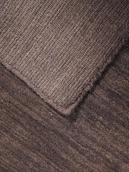 Hand Knotted Loom Wool ECO-Friendly Area Rugs - 6'7''x9'10'', Rectangle Shape, Charcoal Color, Plain Solid Design, High Pile Thick Handmade Anti Skid Area Rugs (L00111)
