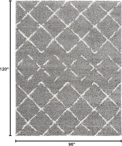 SAFAVIEH Area Rug 8x10 - Arizona Shag Collection - Large - Brown & Ivory, Moroccan Design, Non-Shedding & Easy to Clean, Ideal for Living Room, Bedroom, Dining Space (ASG743B)