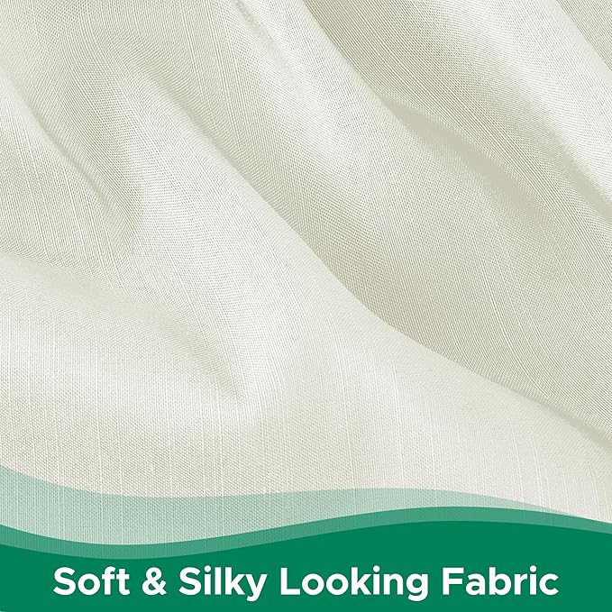 Biscaynebay Wrap Around Bed Skirts for Twin & Twin XL Beds 18" Long Drop, Ivory Adjustable Elastic Dust Ruffles Easy Fit Wrinkle Resistant Silky Luxurious Fabric Machine Washable