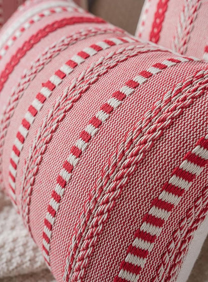 Christmas Lumbar Pillow Covers 14x36 Long, Farmhouse Boho Christmas Decorative Couch Pillow Cases, Red Accent Pillows of Bed, Sofa Bedroom Living Room Home Decor Cushion Cover, Pack of 1