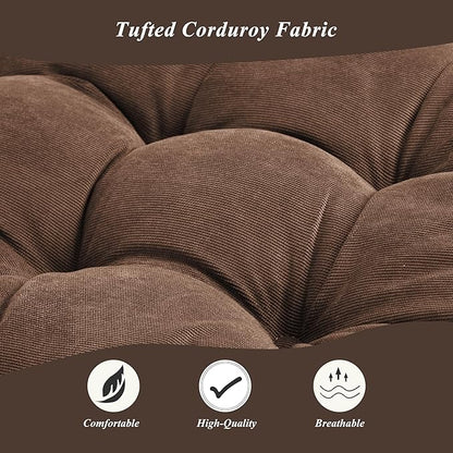 Meditation Floor Pillow 22×22 Inch 2 Pack Large Floor Cushions for Adults Square Tufted Corduroy Floor Pillows for Yoga Living Tatami Room Coffee