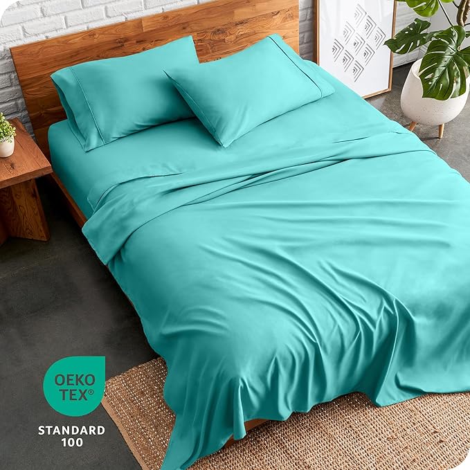 Bare Home Twin Sheet Set - 1800 Ultra-Soft Microfiber - Double Brushed - Deep Pockets - Easy Fit - Extra Soft - 3 Piece Set - Bedding Sheets & Pillowcases (Twin, Turquoise)