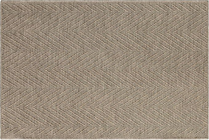TOWN & COUNTRY BASICS Pax Herringbone Textured Solid Everwash® Washable Area Rug, Low Pile, Non-Slip Backing, Easy Clean Pet & Family Friendly Rug, Brown, 2'11"x4'11"
