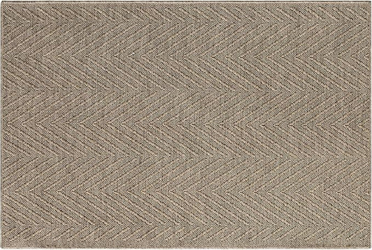 TOWN & COUNTRY BASICS Pax Herringbone Textured Solid Everwash® Washable Area Rug, Low Pile, Non-Slip Backing, Easy Clean Pet & Family Friendly Rug, Brown, 2'11"x4'11"
