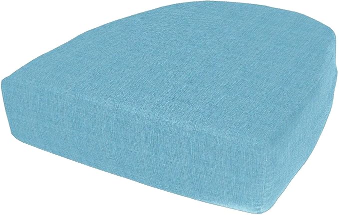 Cushion Source Rounded Back Seat Cushion, 19.5" x 20" x 5" deep Indoor and Outdoor Durable seat Cushion Made with Fade Resistant Sunbrella Fabric, Hidden Zipper, Sunbrella Makers Cast Horizon