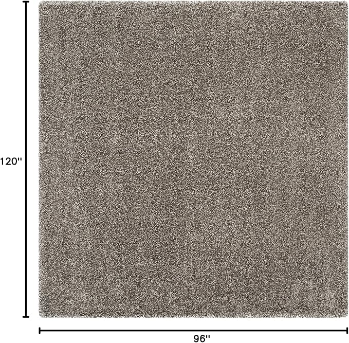 SAFAVIEH Milan Shag Collection Area Rug - 8' x 10', Grey, Solid Design, Non-Shedding & Easy Care, 2-inch Thick Ideal for High Traffic Areas in Living Room, Bedroom (SG180-8080)