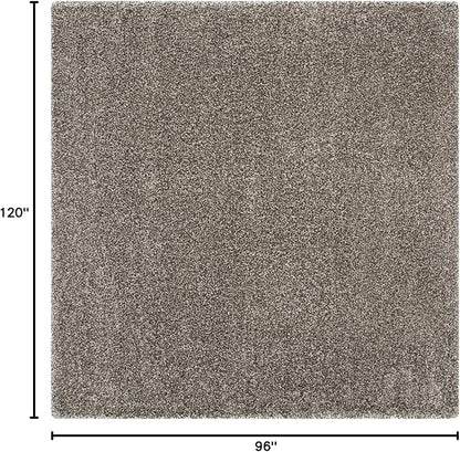 SAFAVIEH Milan Shag Collection Area Rug - 8' x 10', Grey, Solid Design, Non-Shedding & Easy Care, 2-inch Thick Ideal for High Traffic Areas in Living Room, Bedroom (SG180-8080)