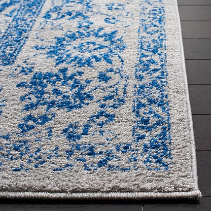SAFAVIEH Adirondack Collection Runner Rug - 2'6" x 12', Grey & Blue, Distressed Vintage Floral Design, Non-Shedding & Easy to Clean, Ideal for Hallway, Foyer, Entryway, Bedroom (ADR109A)