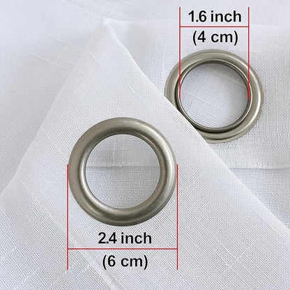 Sheer Curtains Faux Linen Semi Voile Light Filtering Drapes Pair for Bedroom Living Room, Set of 2 Grommet Top Window Curtain Panels (Each 54 x 63 Inch, White)