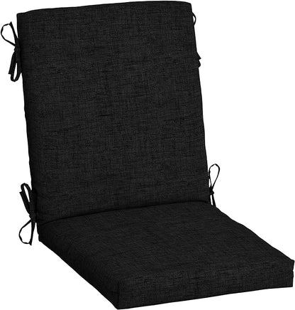 Arden Outdoor Dining Chair Cushion, 2 Pack, 20 x 20, Rain-Proof, Fade Resistant, Black Leala