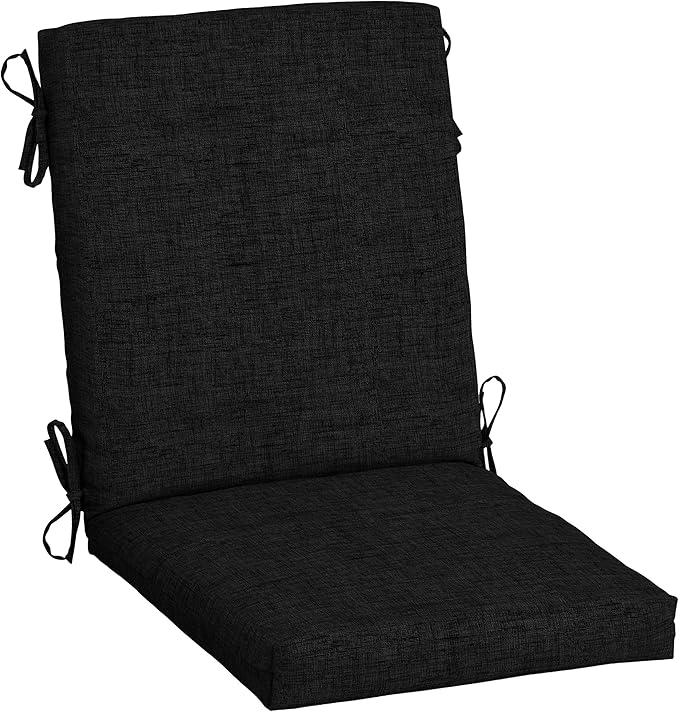 ARDEN Outdoor Dining Chair Cushion, 20 x 20, Rain-Proof, Fade Resistant, Black Leala
