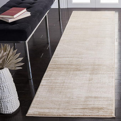 SAFAVIEH Vision Collection Runner Rug - 2'2" x 12', Cream, Modern Ombre Design, Non-Shedding & Easy to Clean, Ideal for Foyer, Hallway, Bedroom (VSN606F)
