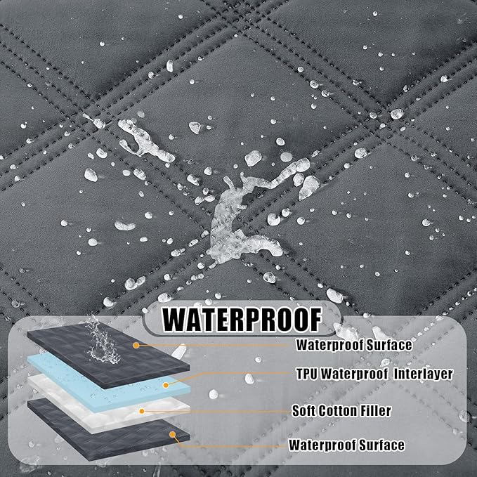 Smiry Waterproof Dog Bed Cover Blanket 68x82, Soft Reversible Pet Blanket, Washable Leakproof Cats Dogs Couch Cover for Sofa, Couch, Furniture, Lattice, Dark Grey/Dark Grey