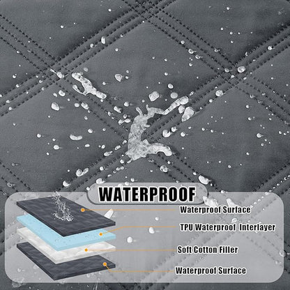 Smiry Waterproof Dog Bed Cover Blanket 30x70, Soft Reversible Pet Blanket, Washable Leakproof Cats Dogs Couch Cover for Sofa, Couch, Furniture, Lattice, Dark Grey/Dark Grey