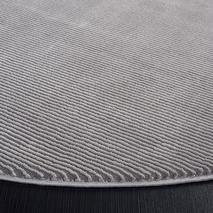 SAFAVIEH Revive Collection Area Rug - 6'7" Round, Grey, Solid Design, Non-Shedding & Easy Care, Ideal for High Traffic Areas in Living Room, Bedroom (REV102F)