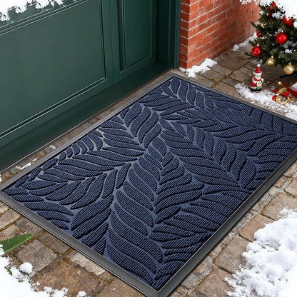 Yimobra Front Door Mat Outdoor Indoor, 29.5x17 All-Season Waterproof Door Mat Outside Entrance, All-Weather Non-Slip Outside Doormat for Garage Patio Entryway, Blue