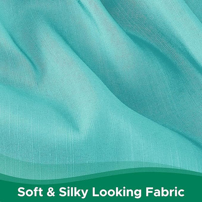 Biscaynebay Wrap Around Bed Skirts for Queen Beds 17" Long Drop, Aqua Adjustable Elastic Dust Ruffles Easy Fit Wrinkle Resistant Silky Luxurious Fabric Machine Washable