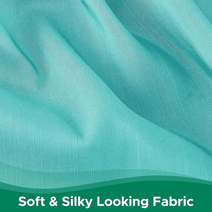 Biscaynebay Wrap Around Bed Skirts for Full & Full XL Beds with 15" Drop, Aqua Adjustable Elastic Dust Ruffles Easy Fit Wrinkle & Fade Resistant Silky Luxurious Fabric Machine Washable