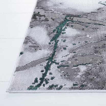 SAFAVIEH Craft Collection Accent Rug - 2'3" x 4', Grey & Green, Modern Abstract Design, Non-Shedding & Easy Care, Ideal for High Traffic Areas in Entryway, Living Room, Bedroom (CFT877Y)