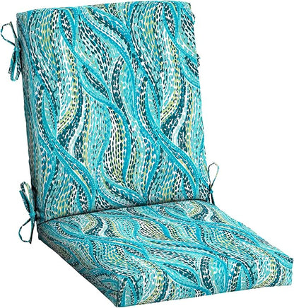 Arden Outdoor Dining Chair Cushion, 20 in x 20 in, Weather-Proof, Rain-Proof, Fade Resistant Patio Cushion for Patio, Dining, or Rocking Chairs Teal Ariel