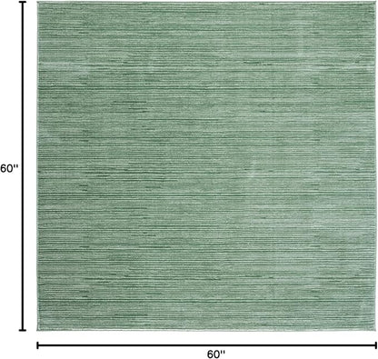 SAFAVIEH Vision Collection Area Rug - 5' Square, Light Green, Modern Ombre Design, Non-Shedding & Easy to Clean, Ideal for Living Room, Bedroom, Dining Space (VSN606X)