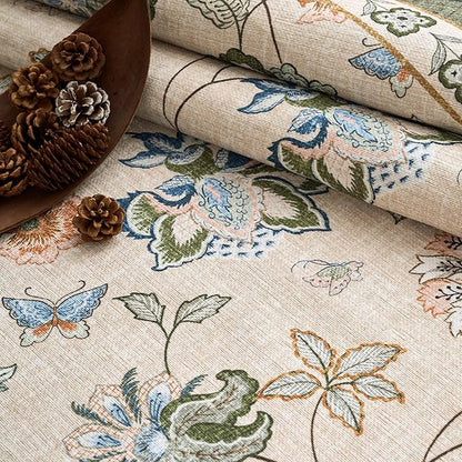jinchan Elora 2x5 Floral Runner Rug for Hallway Washable Runner Vintage Romance Christmas Design Non Slip Thin Indoor Floor Cover Low-Profile Throw Carpet for Entryway Bedroom Porch, Green/Beige