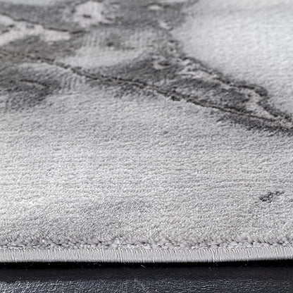 SAFAVIEH Craft Collection Runner Rug - 2'3" x 8', Grey & Silver, Modern Abstract Design, Non-Shedding & Easy Care, Ideal for High Traffic Areas in Living Room, Bedroom (CFT877G)