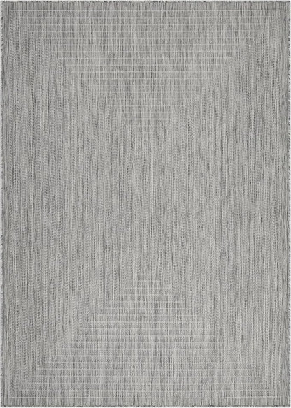 Adiva Rugs Outdoor Indoor Area Rug, Weather Resistant, Easy to Clean, Stain Resistant Floor Mat for Dining Room, Backyard, Deck, Patio (Silver Weiss, 6' x 9')