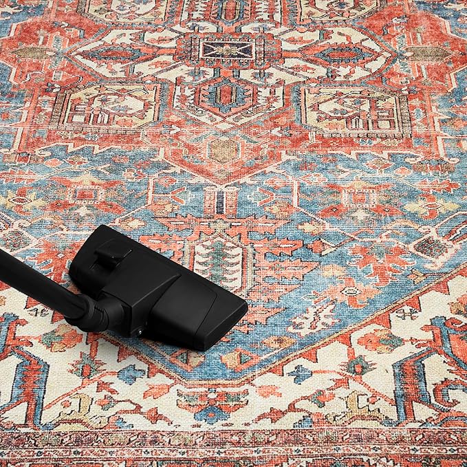 Keen Home Design 2x7 Rug - Machine Washable Runner Rug with Non-Slip Backing, Ideal for Hallway, Entryway, Kitchen, Laundry Room - Vintage, Easy Clean, Durable, Low Pile Rug - (2'6" x 7')