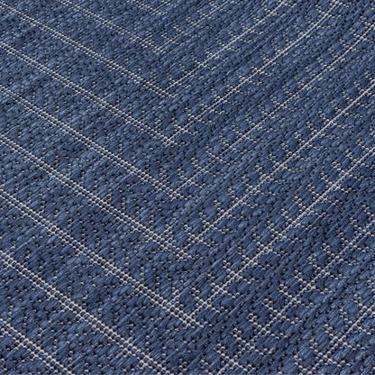 Adiva Rugs Outdoor Indoor Area Rug, Weather Resistant, Easy to Clean, Stain Resistant Floor Mat for Dining Room, Backyard, Deck, Patio (Navy Weiss, 10' x 14')
