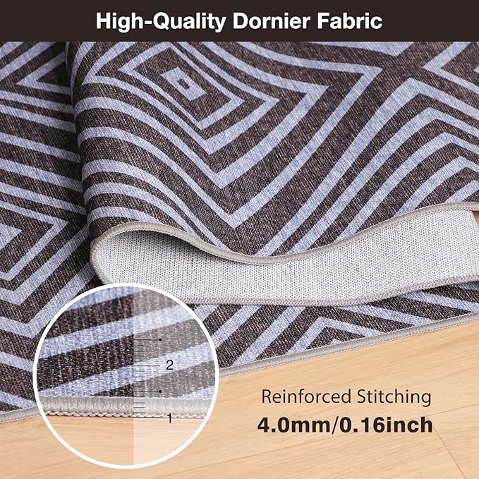 Blue&Black Checkered Diamond-Pattern Computer Chair Mat for Hardwood, 60" x 75"Office Mat for Hardwood Floor with Non-Slip Back, HeavyDuty Office Chair Rug for Hardfloor,LowPlie Carpet Floor Protector